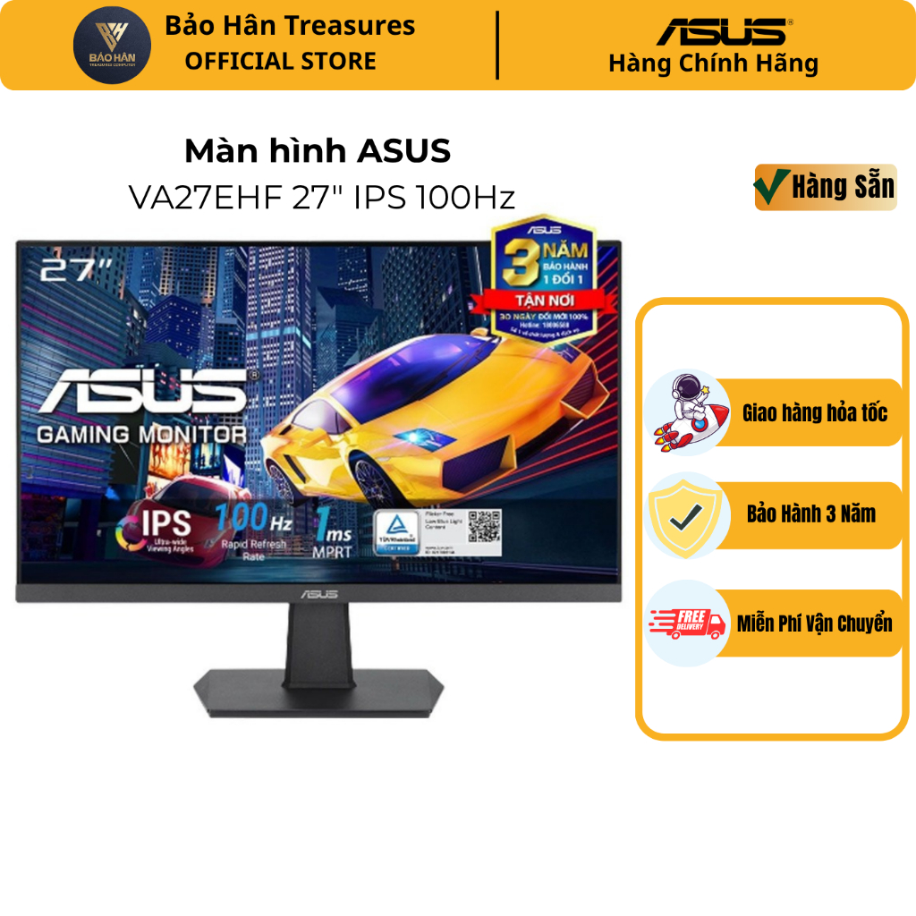 Màn Hình ASUS VA27EHF 27" IPS 1ms MPRT 100Hz Viền Mỏng Bảo Vệ Mắt - Hàng Chính Hãng