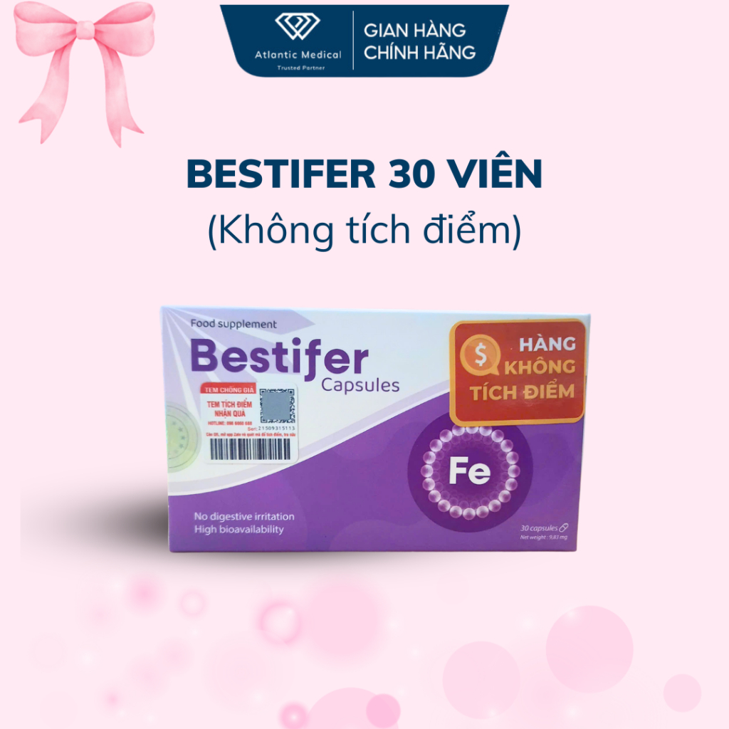 [Quà Tặng] Sắt Hữu Cơ Bestifer Dạng Viên Dễ Hấp Thu Hộp 30 Viên