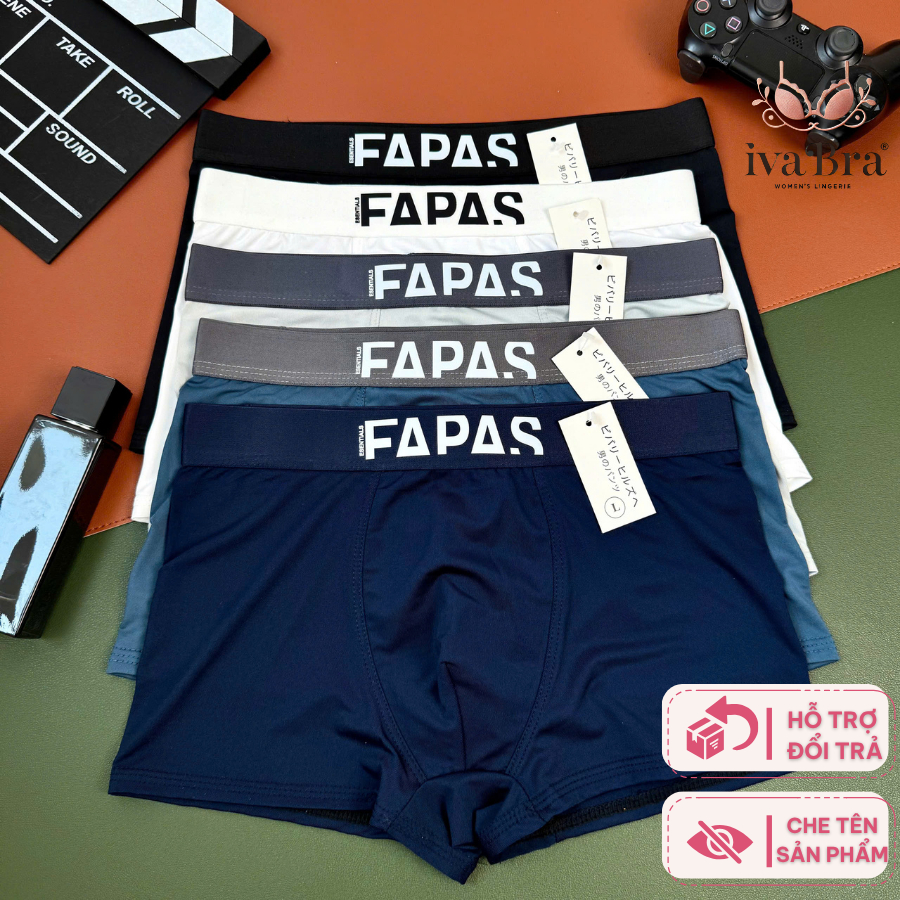 Combo 5 Quần Boxer Nam FAPAS Cạp To In Chữ – Phong Cách Thể Thao Mạnh Mẽ BXN03