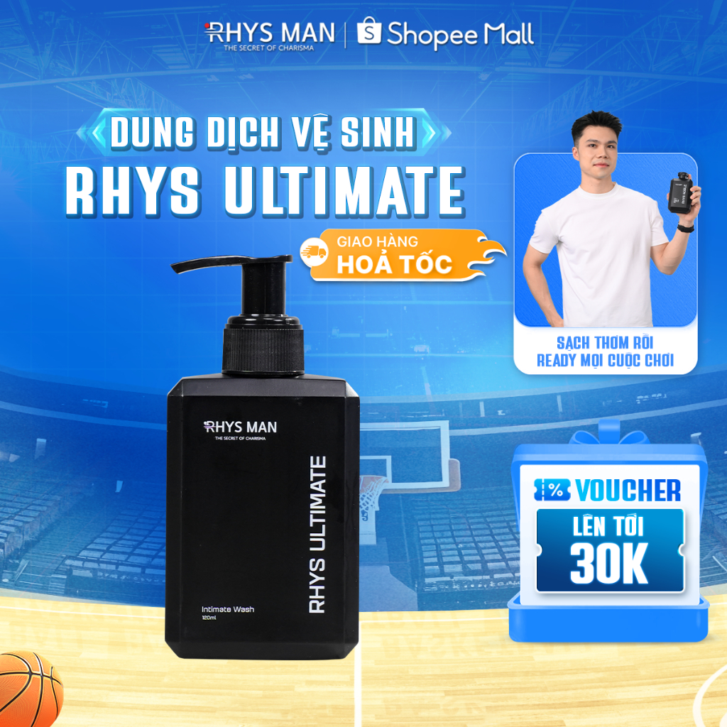 Dung dịch vệ sinh nam RHYS MAN hương bạc hà Rhys Ultimate 120ml