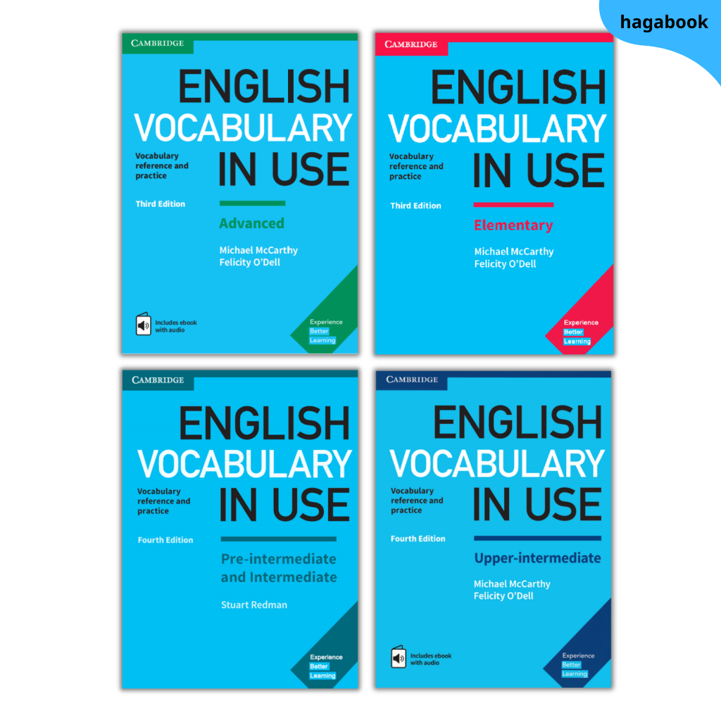 Sách English Vocabulary in Use - bộ 4 cuốn - Bản in màu laser A4 có kèm file audio