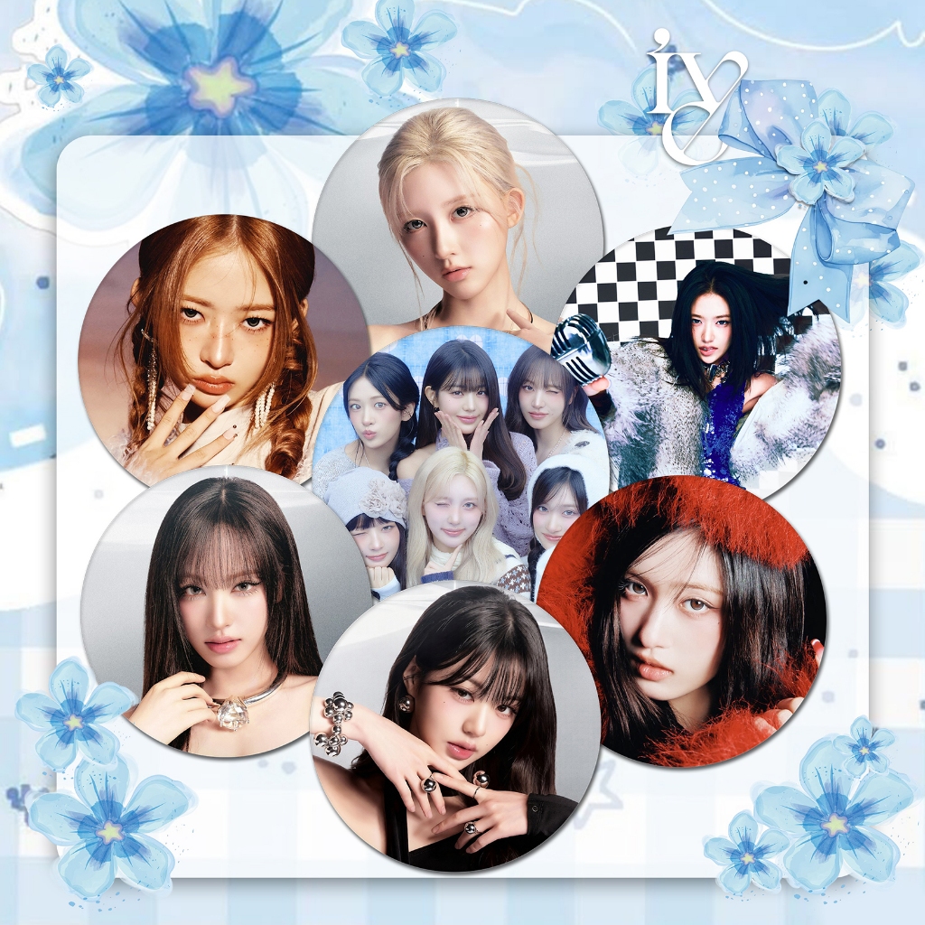 Huy hiệu in hình IVE - An Yujin Jang Wonyoung Rei Liz Gaeul Leeseo idol kpop cài áo balo túi xách