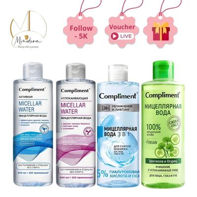 Nước Tẩy Trang Compliment dịu nhẹ, làm lạch sâu cho da mụn và da nhạy cảm 400ml