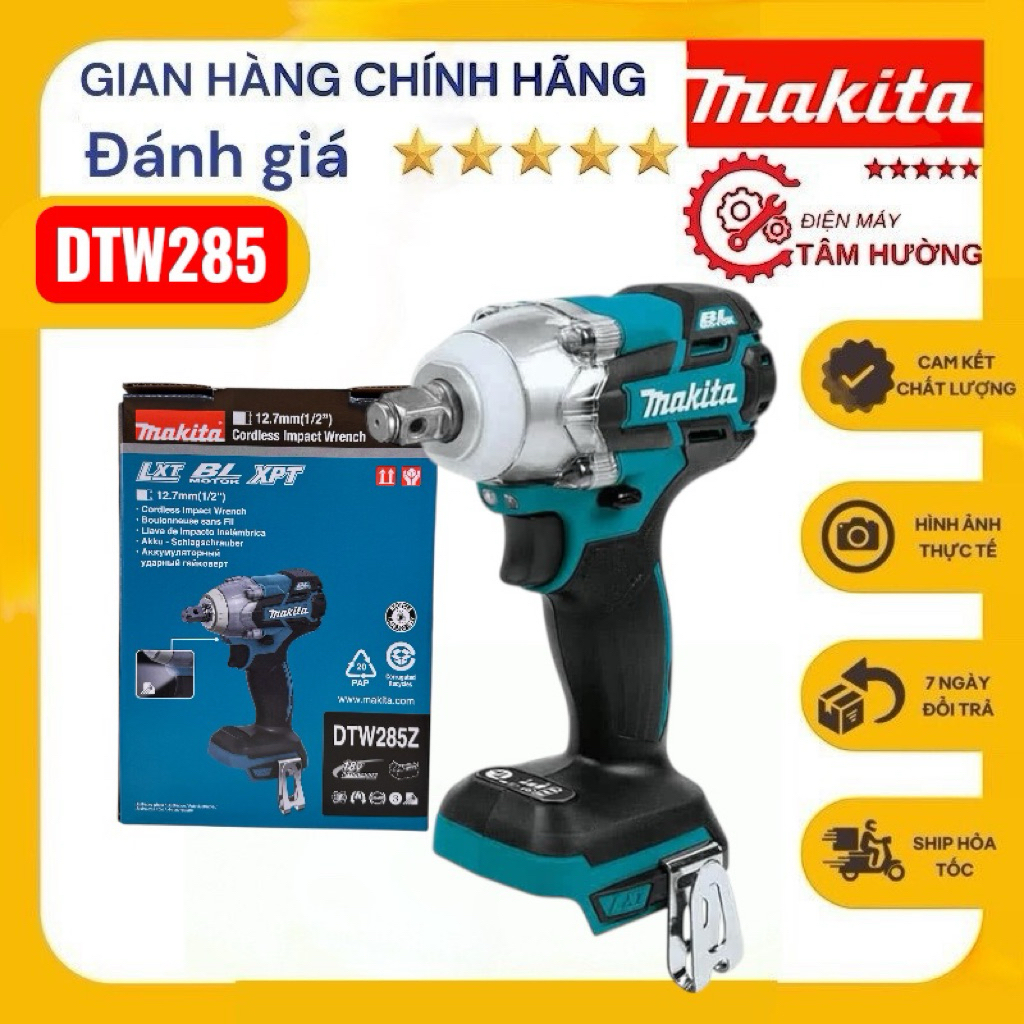 Dtw285 - Máy siết bulong dùng pin 18v makita , hàng  chính hãng