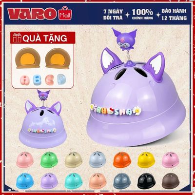 [TẶNG CHARM CHỮ] Mũ thể thao trẻ em Varo Macaron cho bé từ 2-7 tuổi siêu nhẹ đi xe đạp, scooter