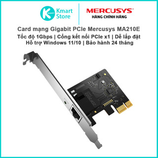Card mạng Gigabit Mercusys MA210E | Tốc độ 1Gbps | Chuẩn PCIe x1 | Windows 10/11 | Bảo hành 2 năm