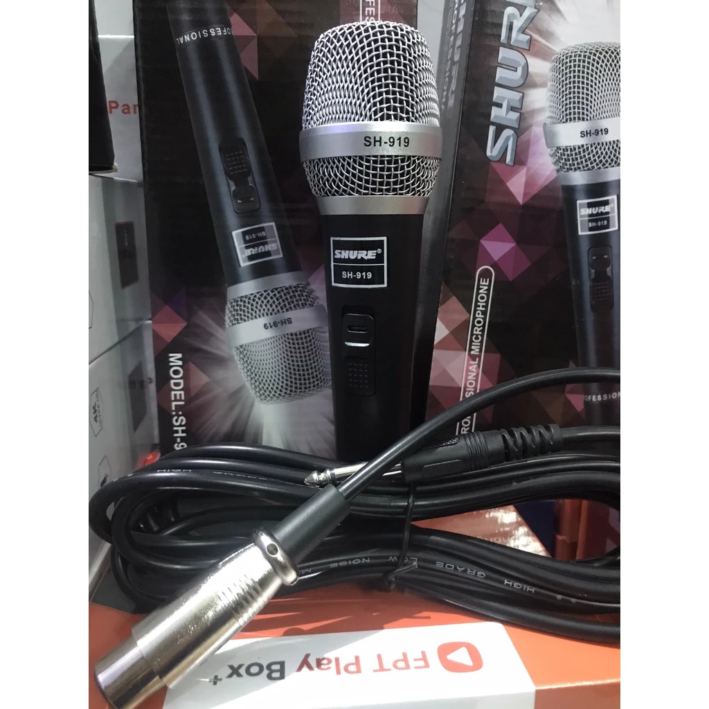 Mic Có Dây SHUR 919 dây dài 5m,lọc nhiễu tốt,hát nhẹ nhàng,karaoke gia đình