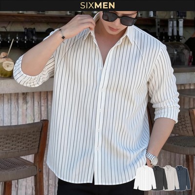 Áo Sơ Mi Nam Sọc Dài Tay RAVEN – Chống Nhăn, Vải Mịn Thoáng Mát, Form Tôn Dáng – SIXMEN