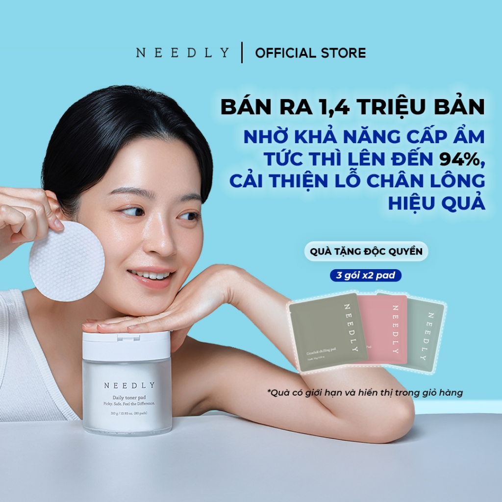 [Được yêu thích tại Hàn] Toner Pad Cấp ẩm Cải thiện Lỗ chân lông Needly Daily Toner Pad