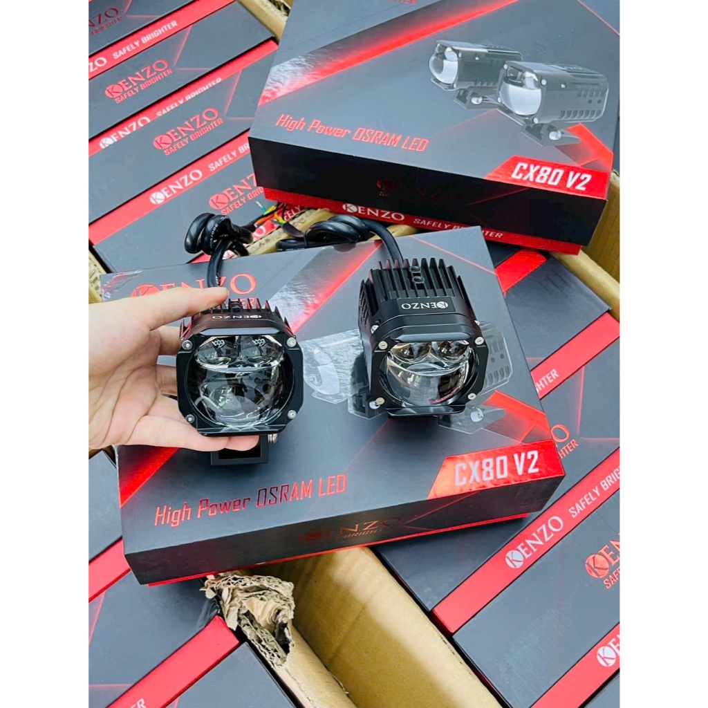 Kenzo CX80 2026 Đèn Bi Cầu Trợ Sáng Kenzo CX80 2026 70W Tản Nhiệt Fix Hấp Hơi Nước - BH 1 Năm
