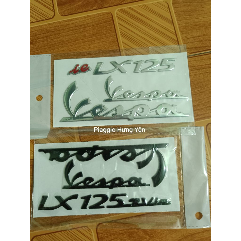 tem dán vespa LX 125 ie , vespa LX 125 3v ie đen và trắng