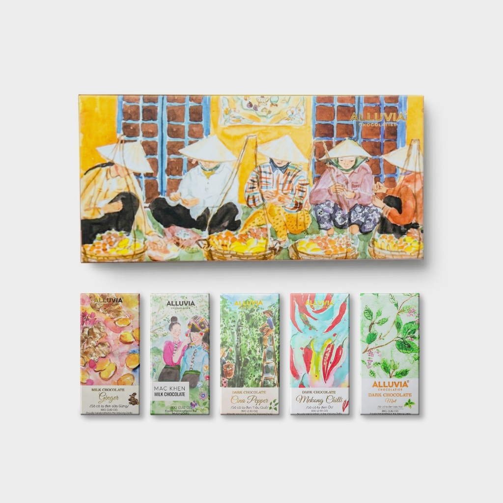 Hộp sô-cô-la Alluvia Spices 5 thanh 80G