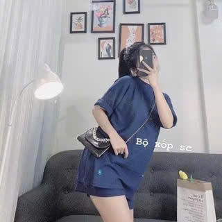 [RẺ VÔ ĐỊCH] Set bộ đồ  Tổ Ong tăm Ah-woo  cổ tròn  đen trắng xanh unisex mặc đôi nam nữ phom rộng mặc nhà đi chơi | BigBuy360 - bigbuy360.vn