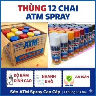 [Chính Hãng] Sơn Xịt ATM SPRAY Đủ Màu – Thùng 12 Chai Có Thể Kết Hợp Màu Ngẫu Nhiên