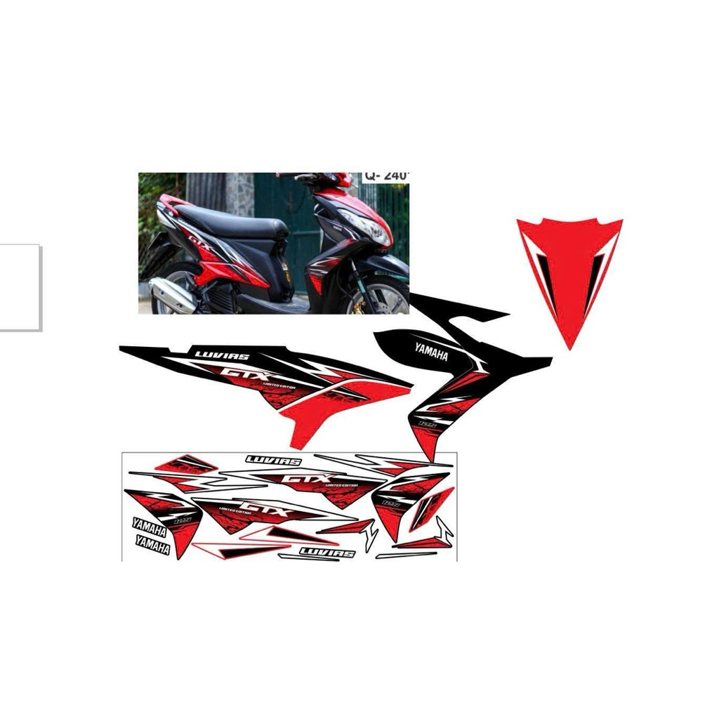 Tem xe Luvias đỏ đen mẫu thiết kế sport