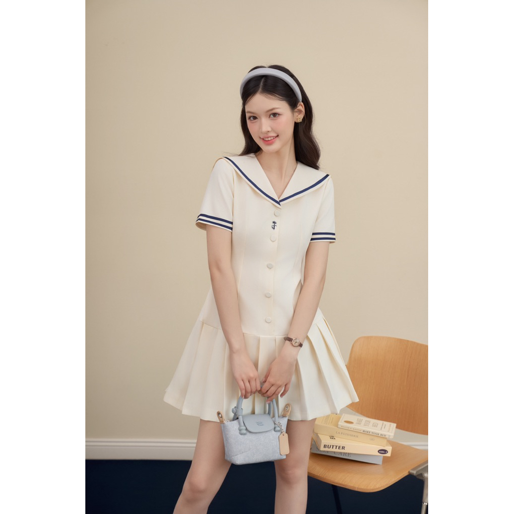 Đầm Xếp Ly Cổ Thuỷ Thủ Ivy Newday