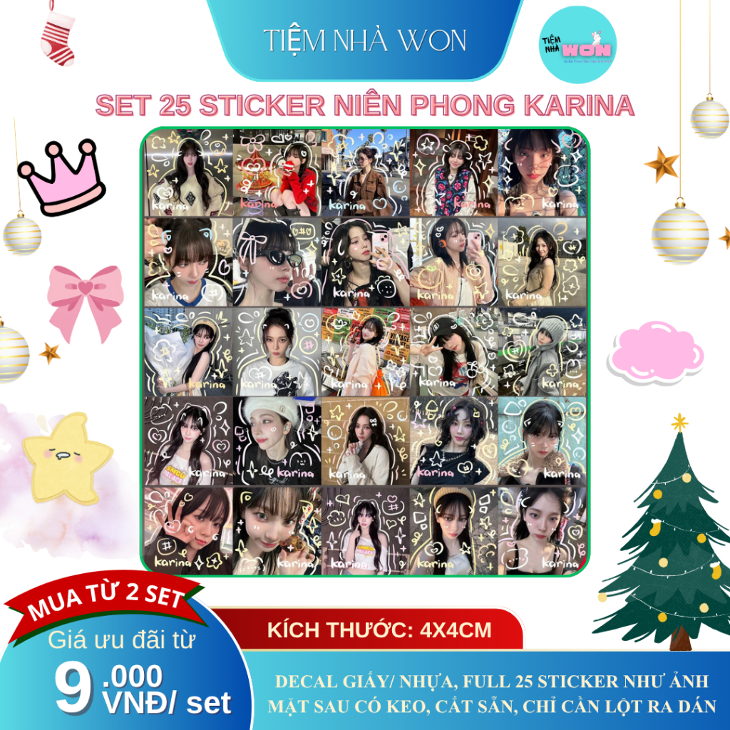 2 SET Tổng 50 Sticker niên phong KARINA (Aespa) theo mẫu sẵn (Mua từ 2 set)