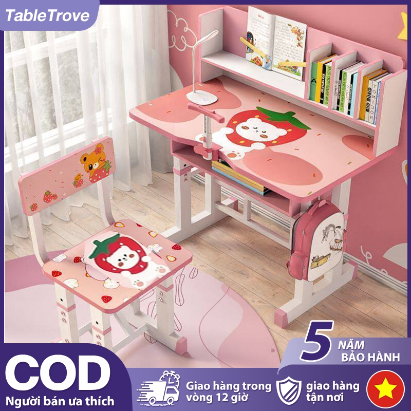 TableTrove Bộ bàn ghế học sinh Bàn ghế để bàn lớn 80cm có thể điều chỉnh độ cao