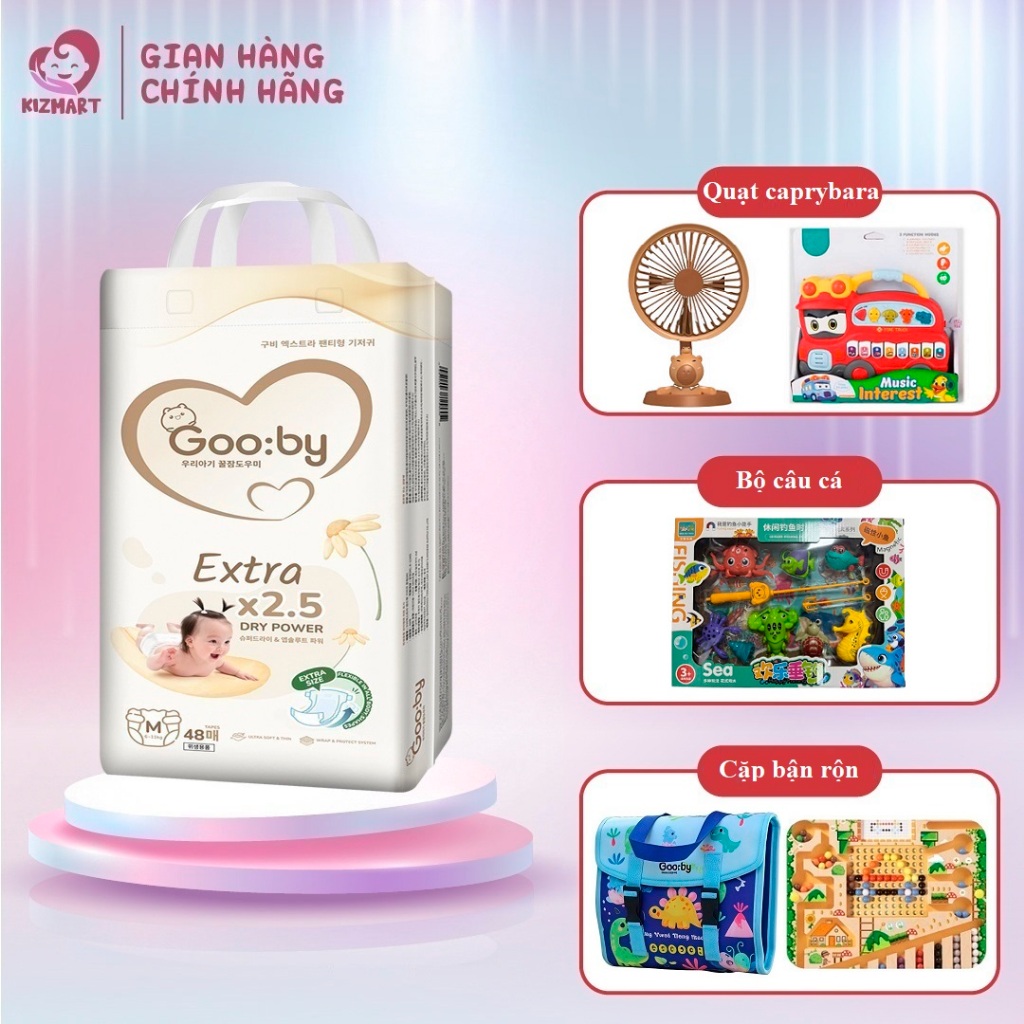 (Combo 2) Tã/bỉm Gooby Extra mềm mại, chống tràn, siêu thấm hút đủ size cho bé 4-30KG