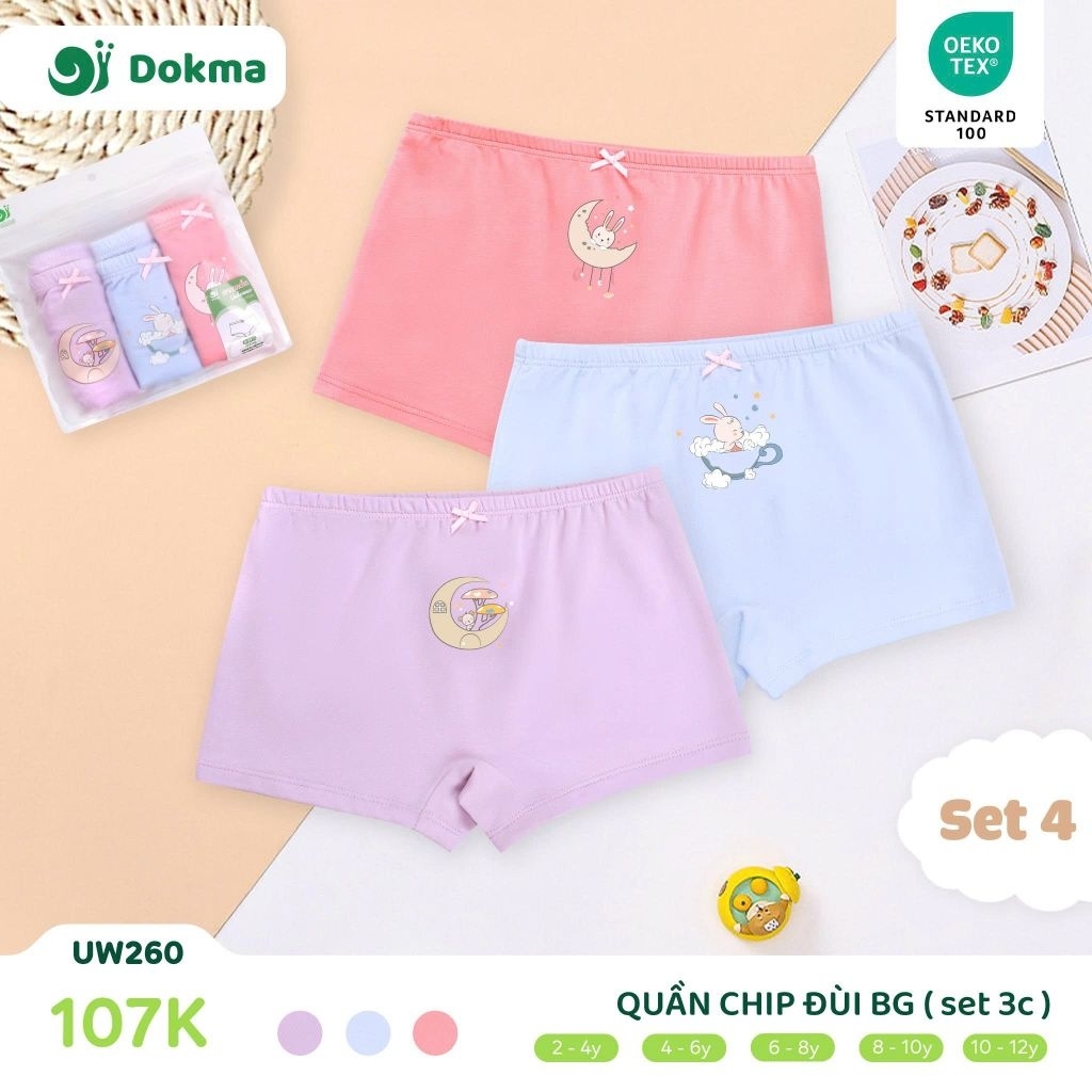 Sét quần chíp đùi bé gái Dokma