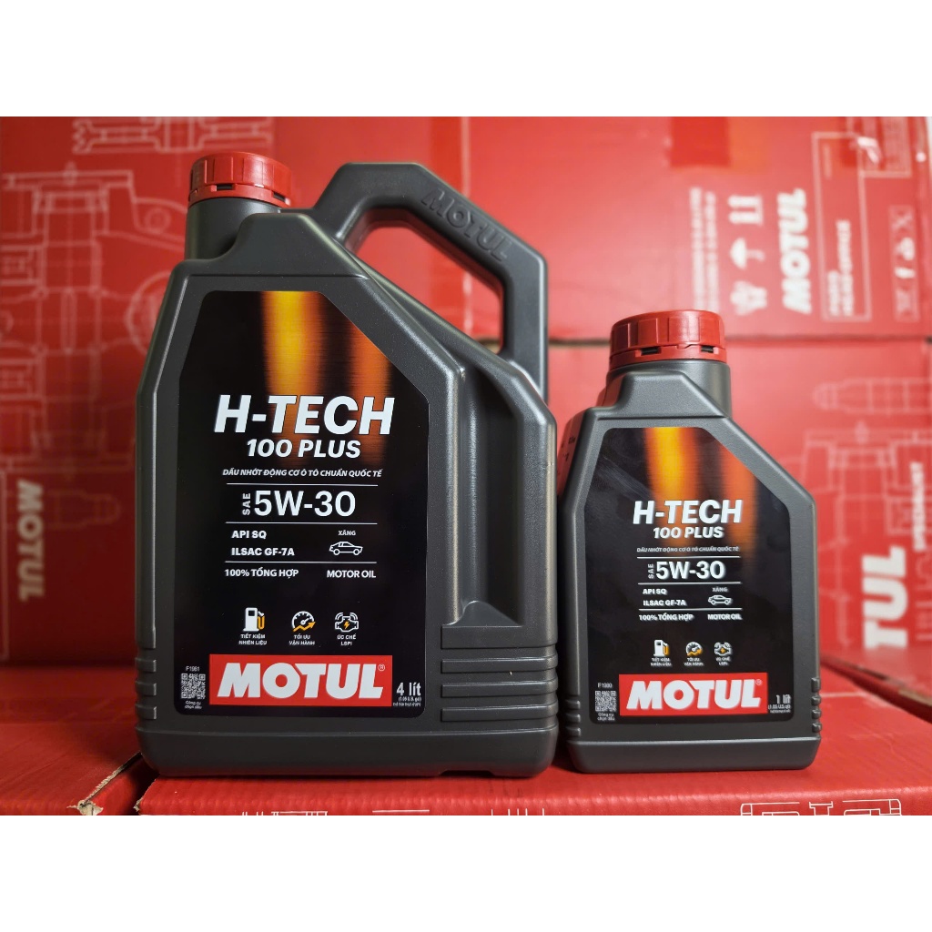 DẦU NHỚT DÀNH CHO XE MÁY XĂNG MOTUL H-TECH 100 PLUS 5W30 DUNG TÍCH 1L/4L