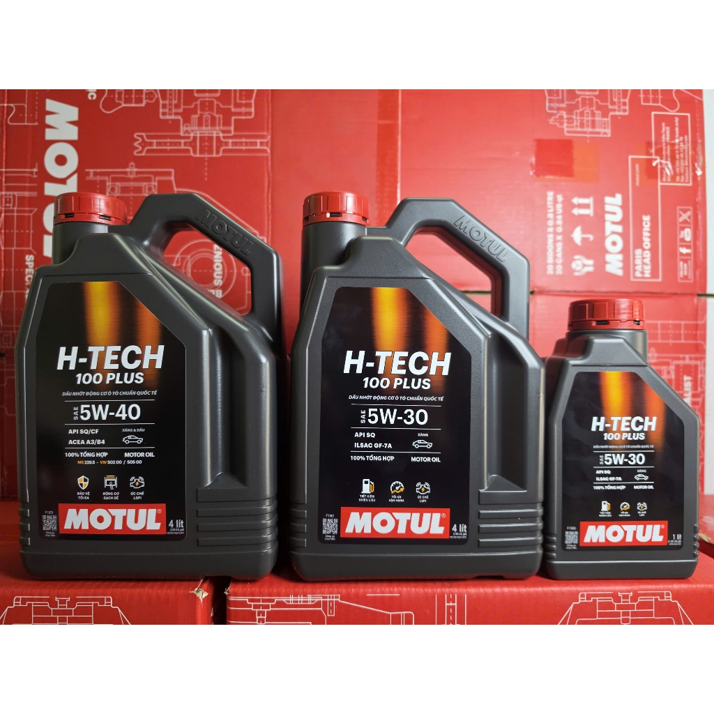 DẦU NHỚT DÀNH CHO XE OTO MÁY XĂNG MOTUL H-TECH 100 PLUS 5W30 & H-TECH 100 PLUS 5W40 - 4L