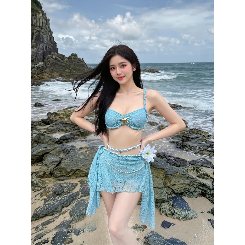 [Sẵn HCM ] HTK Sét Bikini  đi biển set 3 món ÁO ĐÍNH NGỌC ren mềm hàng thủ công cao cấp, Sang Chảnh HÀ BIKINI | BigBuy360 - bigbuy360.vn