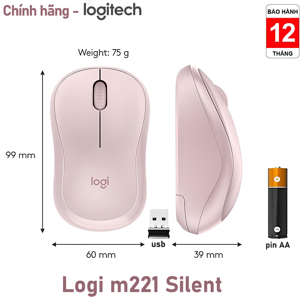 Chuột không dây Logi M221 (silent) và M240 bluetooth (silent)