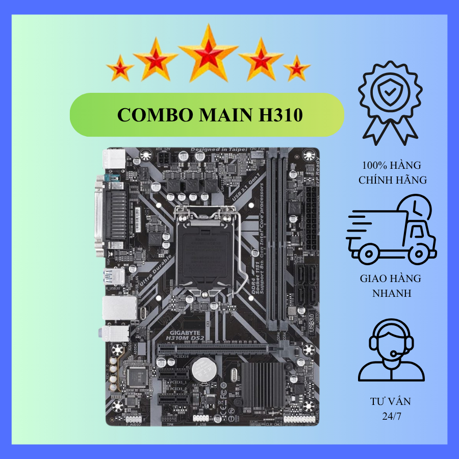 Combo Main GIGA/MSI/ASUS H310 CPU I3 9100F Tặng FAN CPU GIÁ RẺ [ HÀNG CHÍNH HÃNG ]
