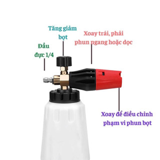 Bình Chứa Tạo Bọt Tuyết Đầu Phun Đỏ
