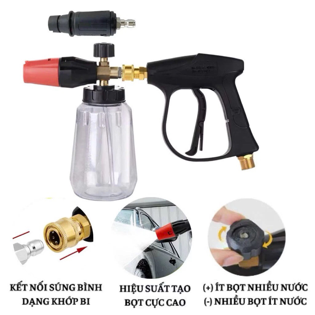 Bình Chứa Tạo Bọt Tuyết Đầu Phun Đỏ