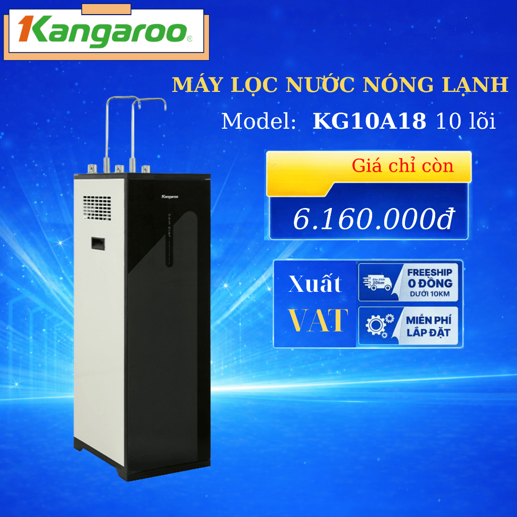 [Có VAT] Máy lọc nước RO Inverter nóng nguội lạnh Kangaroo KG10A18 - Bảo hành chính hãng - 10A18