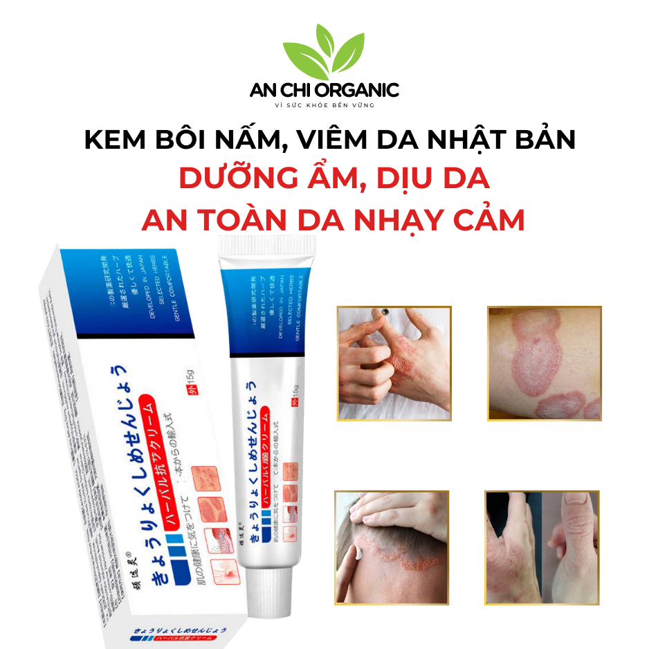 Tuýp Bôi Nấm Ngứa Viêm Da Cơ Địa NHẬT BẢN Hắc Lào, Tổ Đỉa, Vẩy Nến, Á Sừng, Lang Ben An Chi Organic