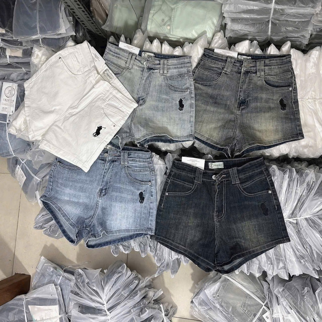Quần Short Nử Co Giản Thêu Ngựa Ôm Dáng Dể Phối Đồ