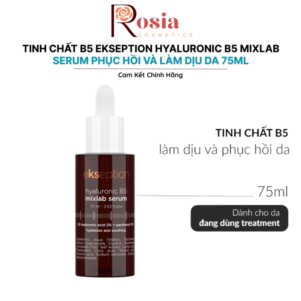 Tinh Chất B5 Ekseption Hyaluronic B5 Mixlab Serum Phục Hồi Và Làm Dịu Da 75ml - Rosia Cosmetics