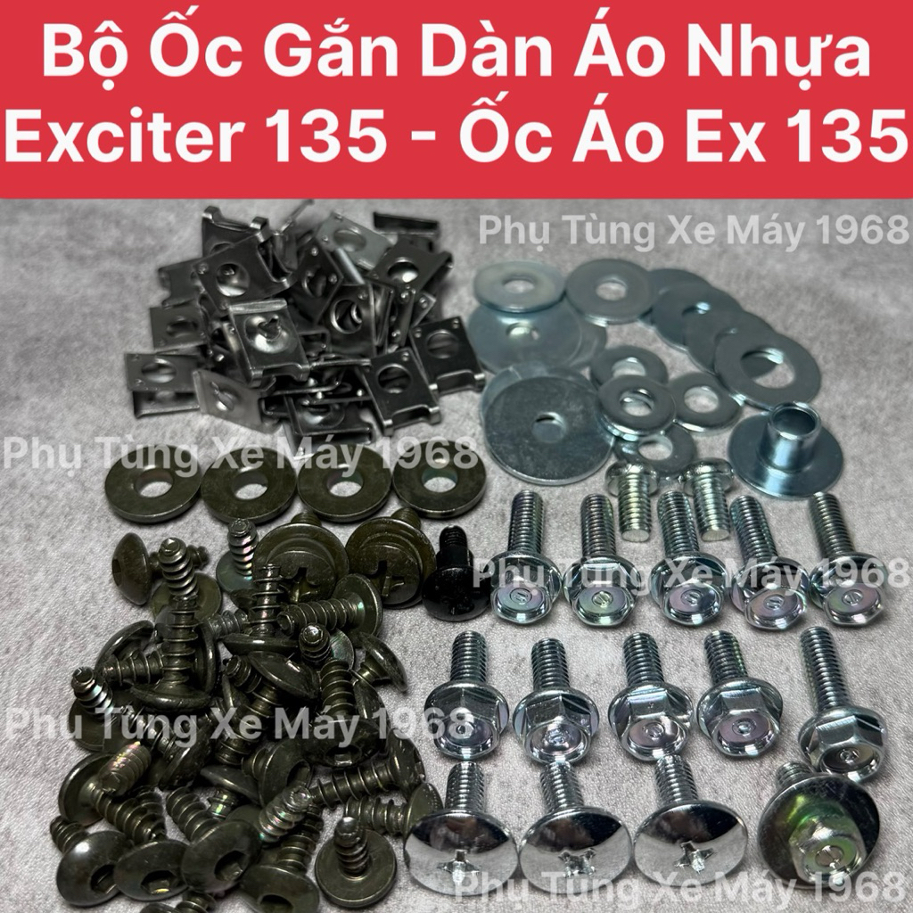 Bộ Ốc Gắn Dàn Áo Nhựa Xe Exciter 135 - Ốc Dàn Áo Ex 135 Hàng Đặc Biệt Cao Cấp