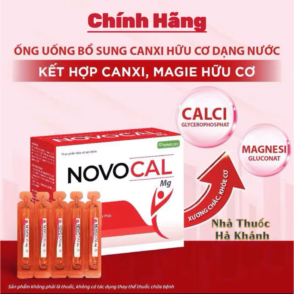 ✅{Chính Hãng} Canxi Novocal Mg - Bổ sung Canxi hữu cơ dạng nước kết hợp Magie nhà NovoZen (Hộp 20 ốn