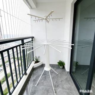 Giá phơi đồ đứng xoay gấp gọn, kệ phơi quần áo đa thanh dùng trong nhà, ngoài ban công