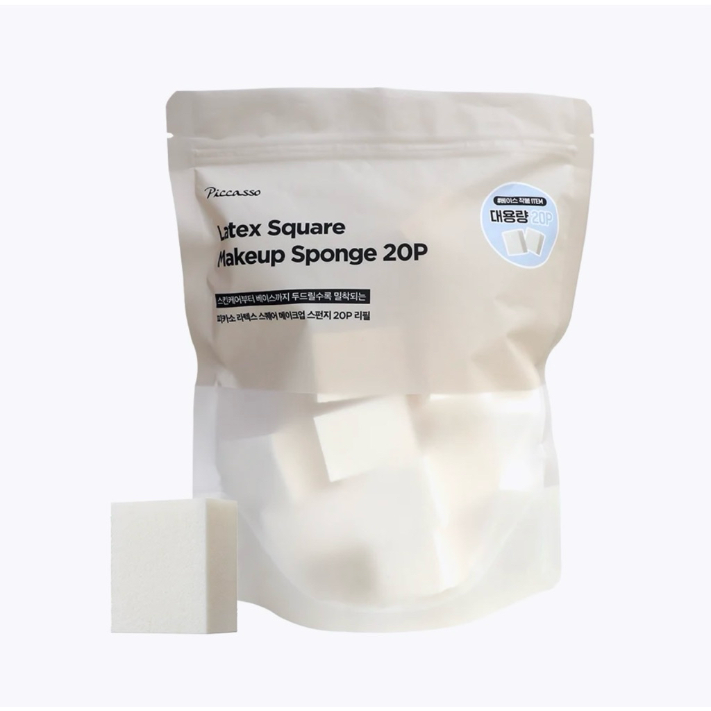 Bông Mút Trang Điểm Piccasso Hình Vuông Bằng Latex Sponge Picasso Olive Young Korea