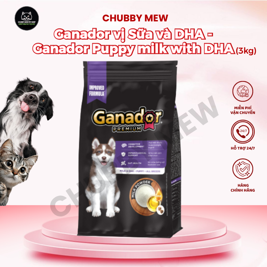 [3kg] Ganador vị Sữa và DHA - Ganador Puppy milk with DHA 3kg - Thức ăn cho chó con-ChubbyMew