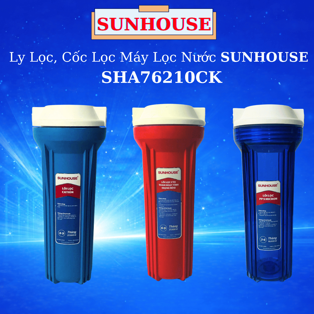 [Hoả Tốc] Ly Lọc, Cốc Lọc Máy Lọc Nước Nóng Lạnh Sunhouse SHA76210CK 76210CK