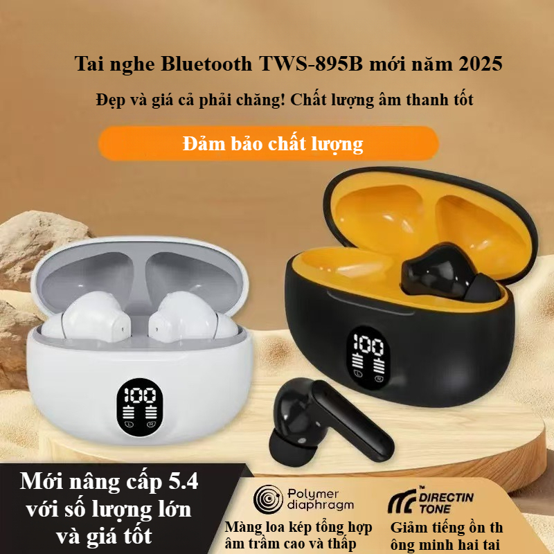 Tai Nghe Không Dây TWS-895B Gaming Bluetooth In Ear Chống Ồn, Màn Hình LED Hiển Thị, Độ Trễ Thấp | BigBuy360 - bigbuy360.vn