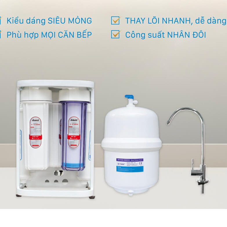 Máy Lọc Nước Đặt Gầm, Tủ bếp Daikiosan DSW-35008D - 08 cấp lọc BH 02 năm