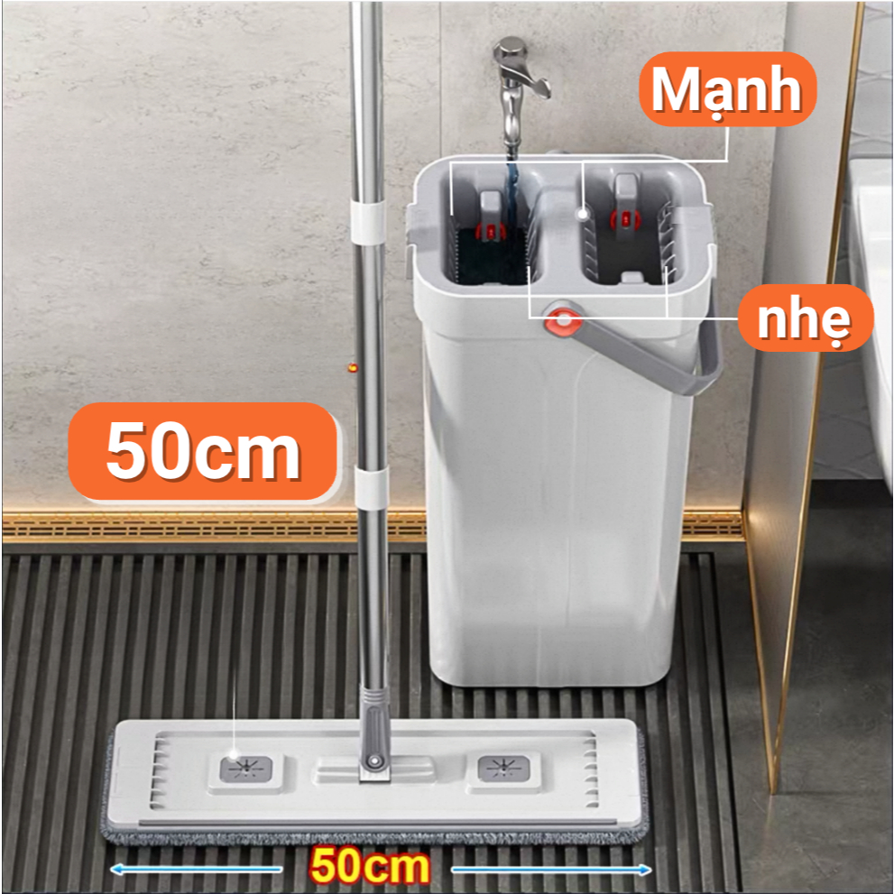 Bộ Cây Lau Nhà NP350 Thùng Lau Nhà Tự Vắt Thông Minh Tự Vắt 360