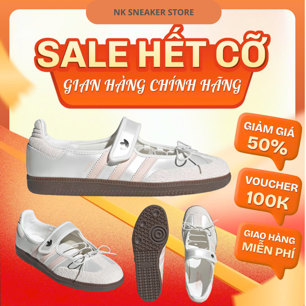 [ Chính Hãng ] Giày Adidas Samba Jane Ballet Cloud White Pink | Màu Trắng Hồng Nữ Tính