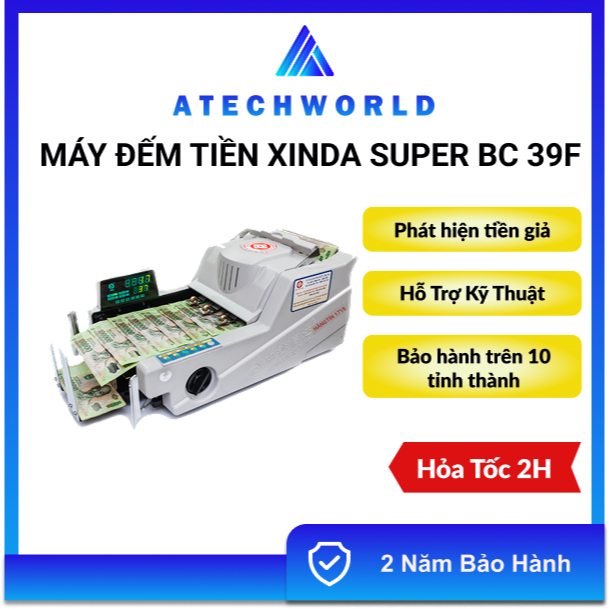 Máy Đếm Tiền Xinda BC 39F Phát Hiện Tiền Siêu Giả - Hàng Chính Hãng - BH 2 Năm - Có Xuất VAT