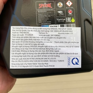 Nhớt SPEEDOL PRO GP 10W40 1L