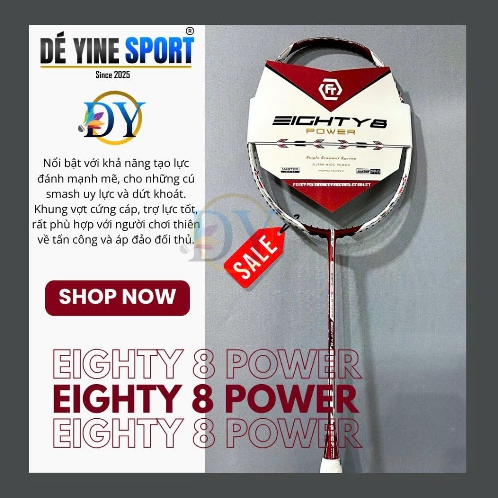 Vợt Felet Eighty 8 Power chính hãng - tặng lưới, quấn cán, túi nhung