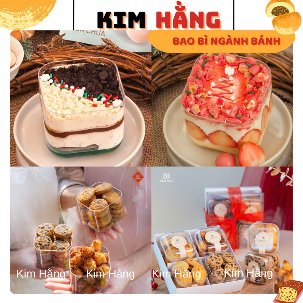 50 Ly mica vuông GD-2013 đựng bánh lạnh , ly đựng bánh mousse, tiramisu,....Ly mousse vuông 250ml