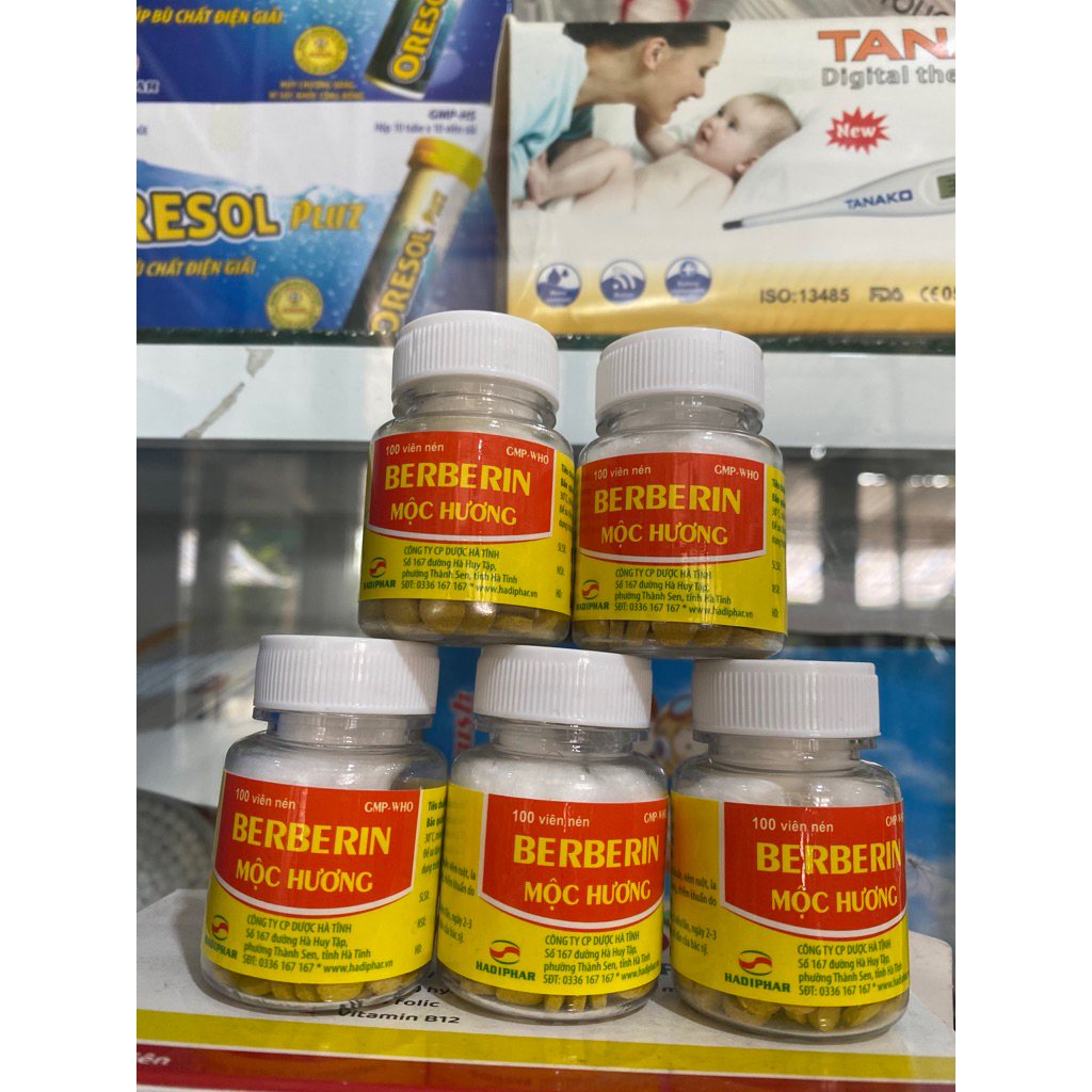 MỘC HƯƠNG BERBERIN LỌ 100 VIÊN NÉN COMBO 5 LỌ